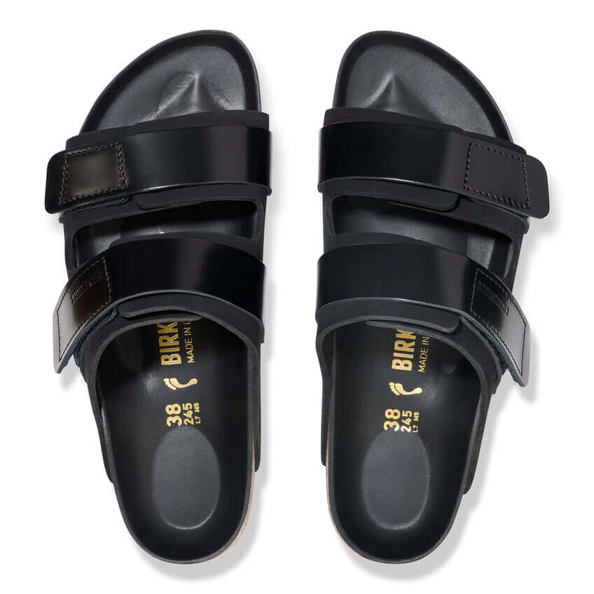 Birkenstock Uji Black High Shine Nubuck Leather