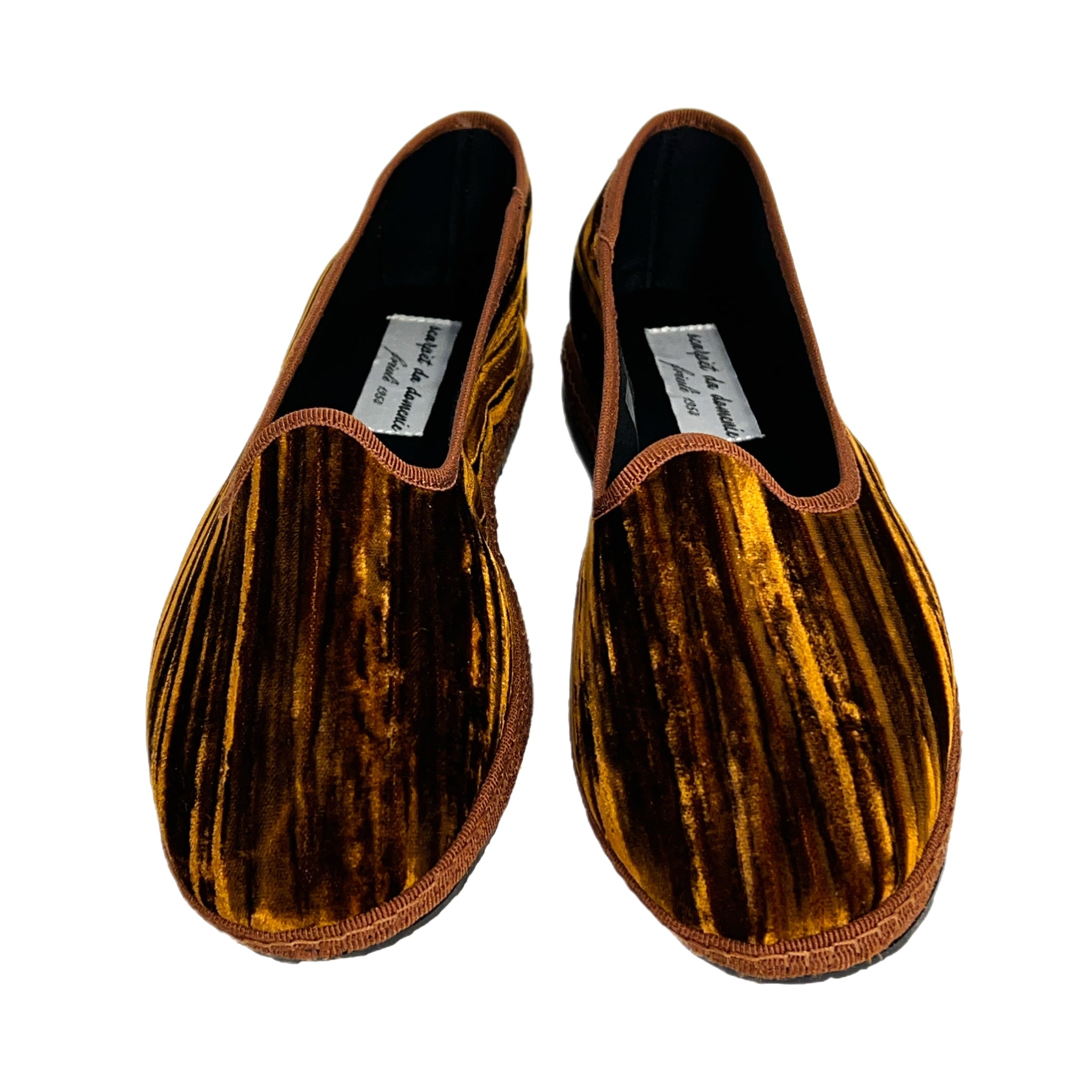 Friulian shoes in pleated velvet - KHAKI