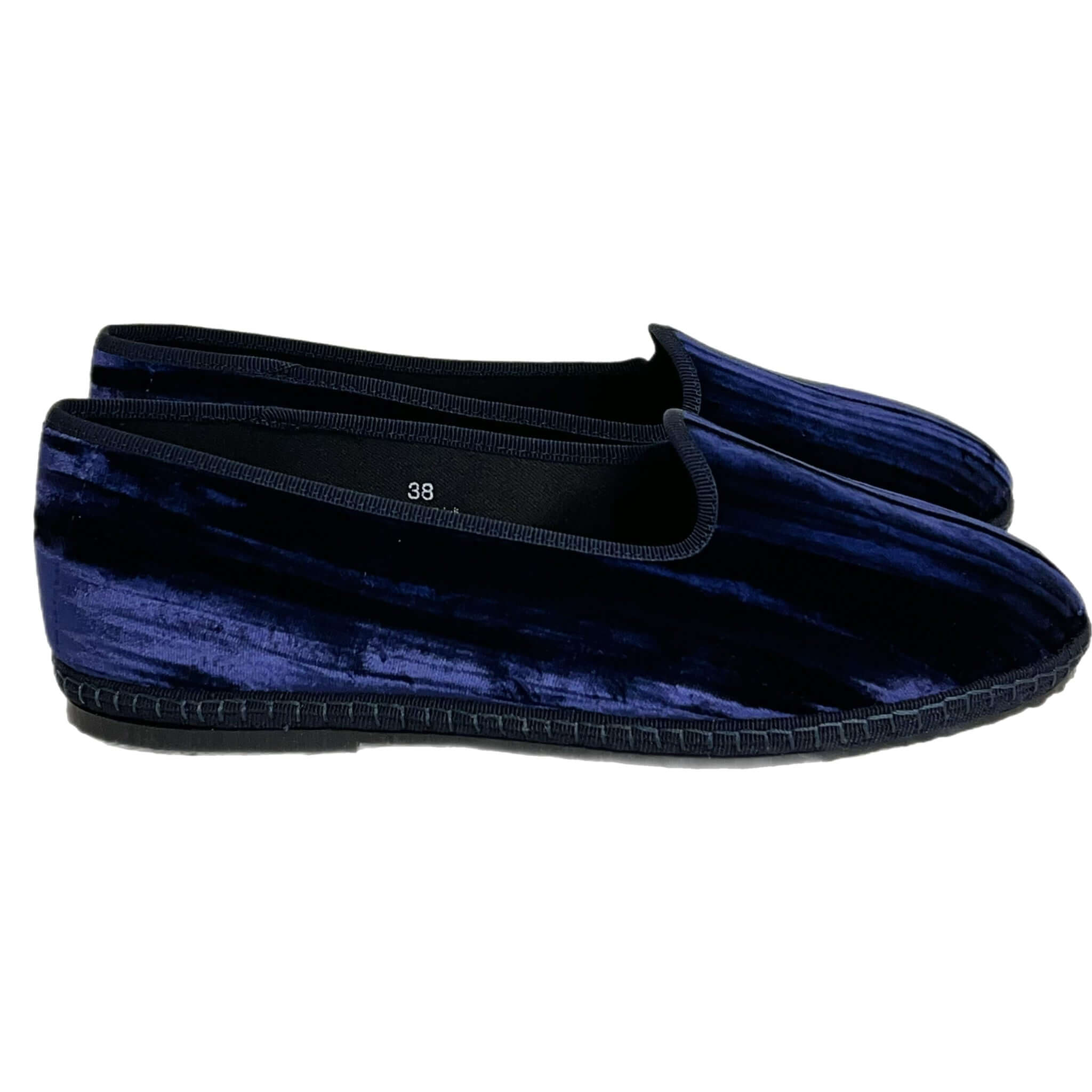 Friulian shoes in pleated velvet - BLUE