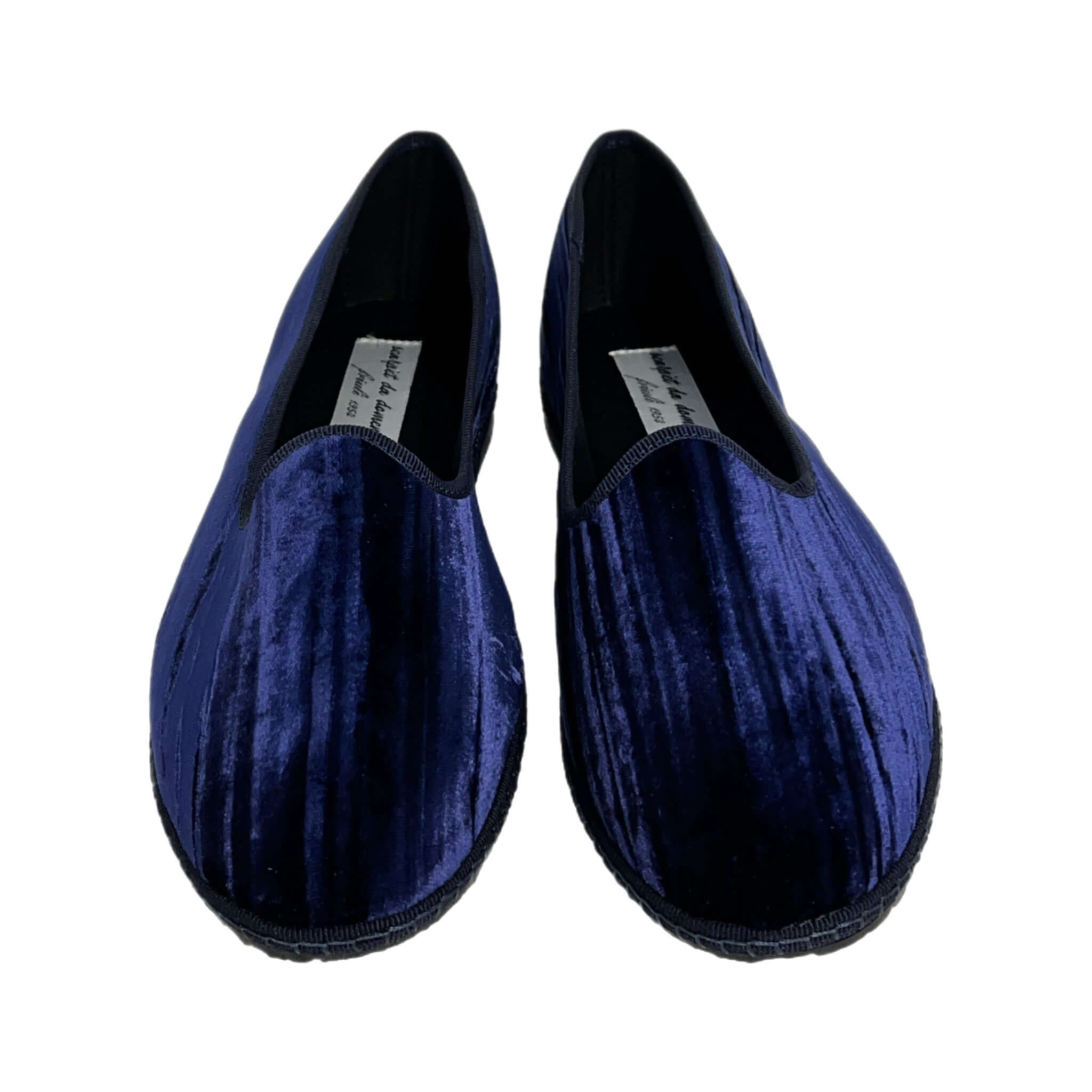 Friulian shoes in pleated velvet - BLUE