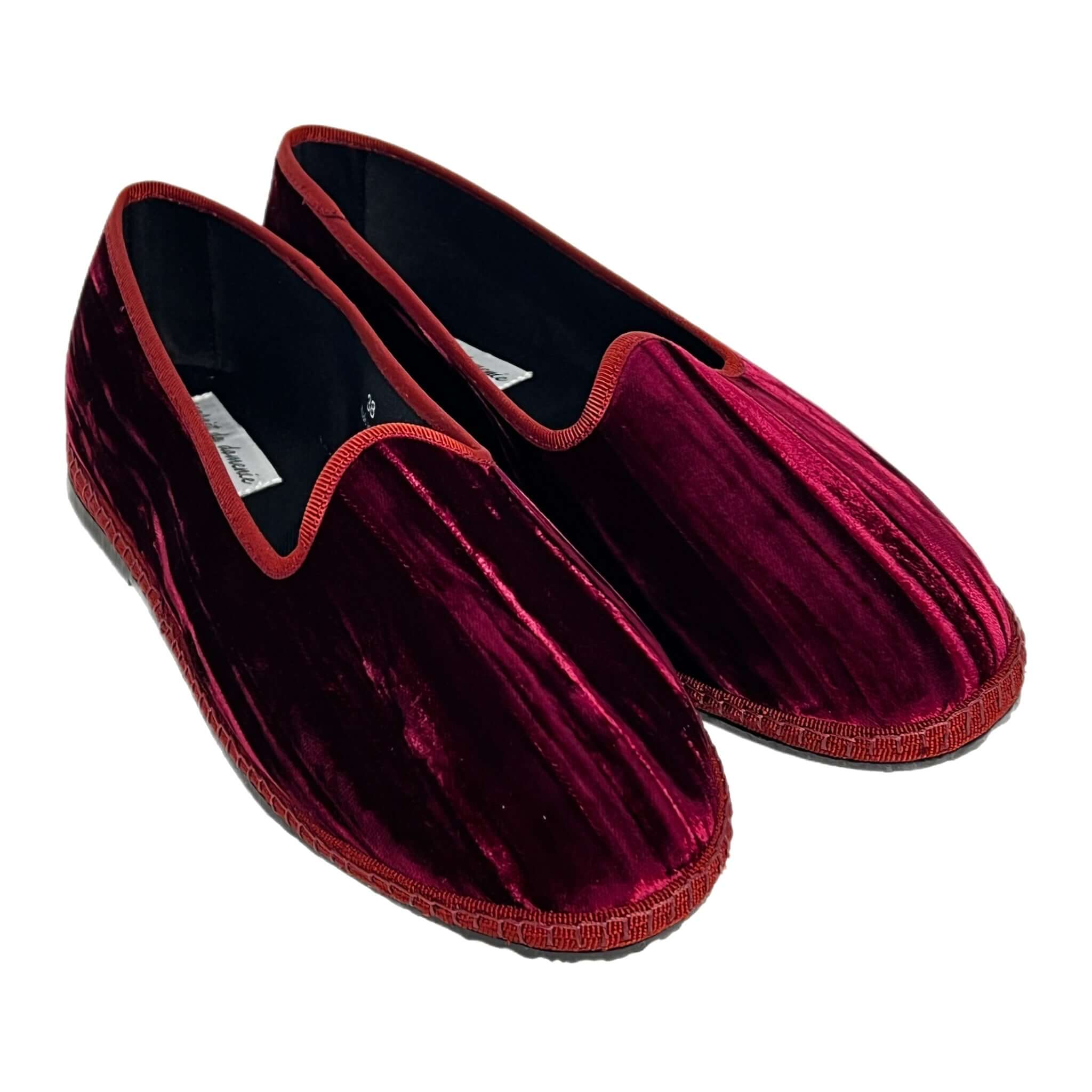 Friulian shoes in pleated velvet - AMARANTH