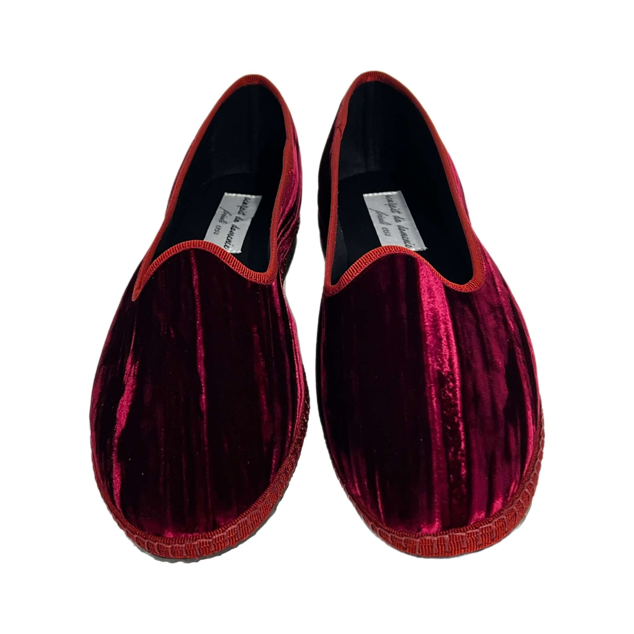 Friulian shoes in pleated velvet - AMARANTH