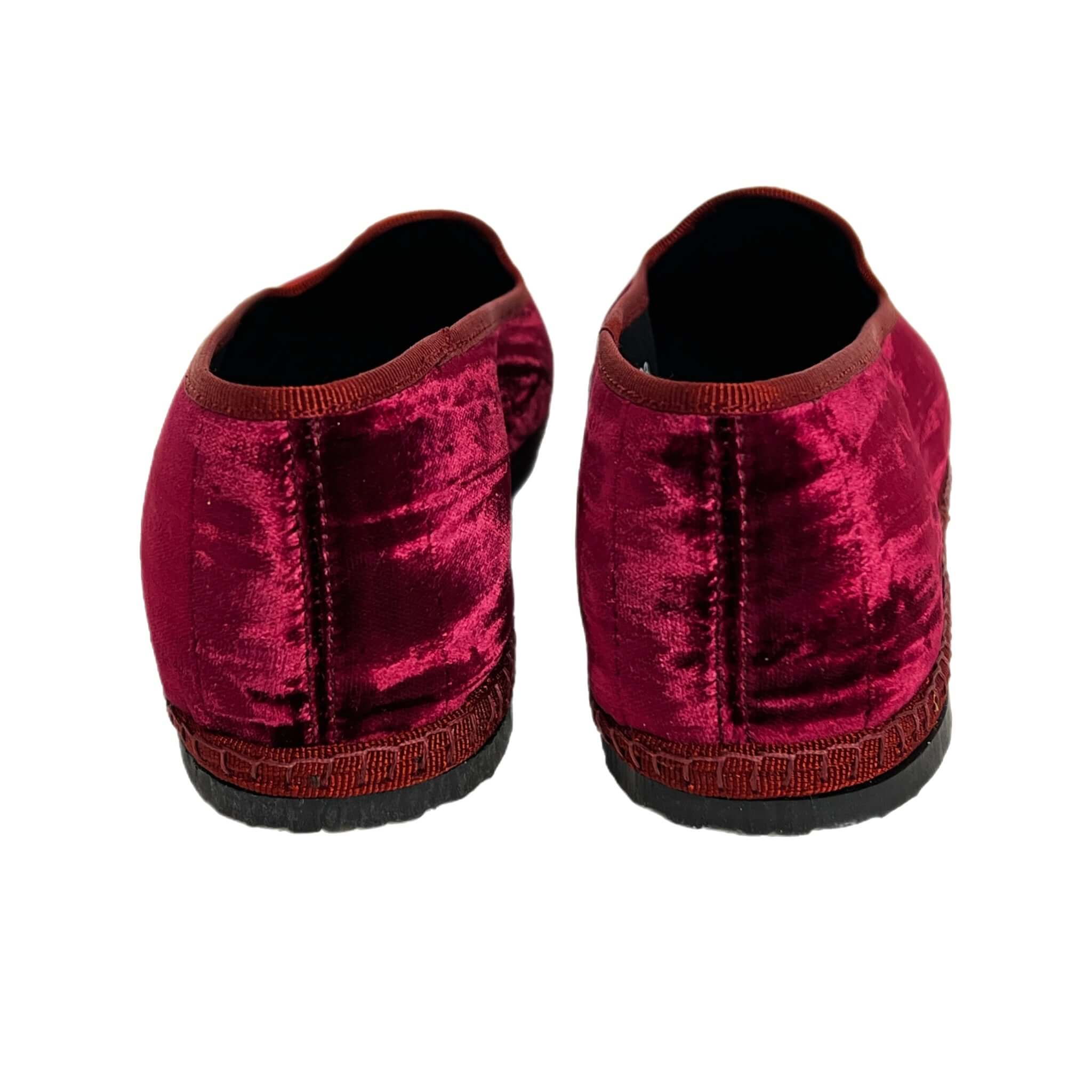 Friulian shoes in pleated velvet - AMARANTH