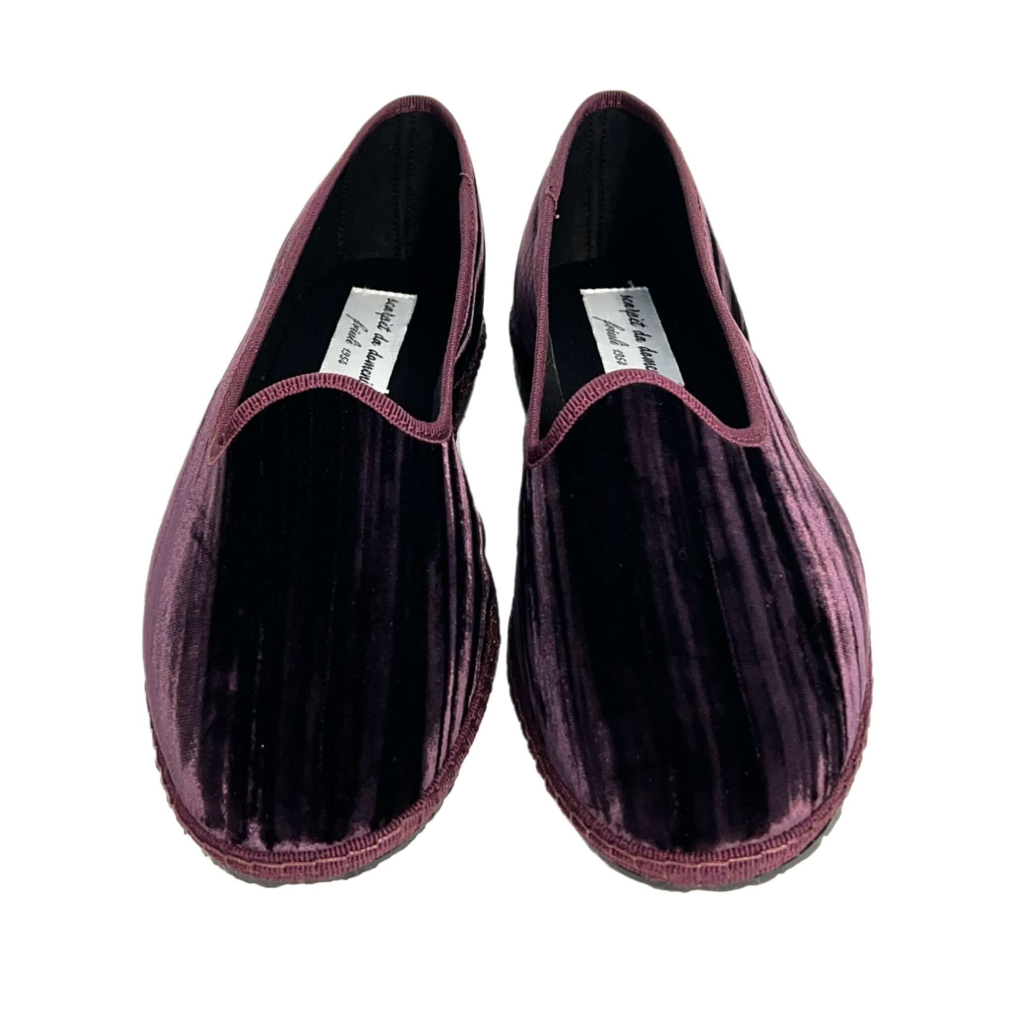 Friulian shoes in pleated velvet - PLUM