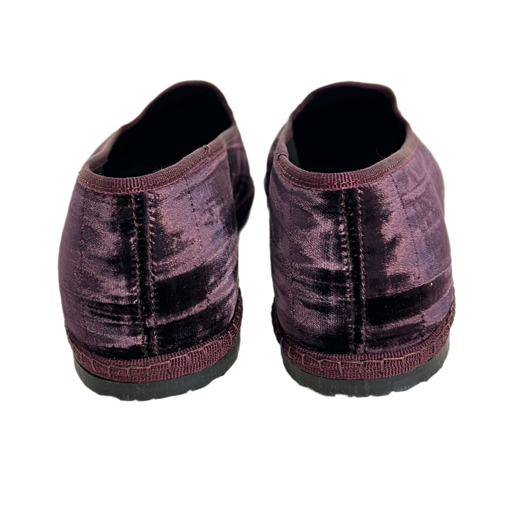 Friulian shoes in pleated velvet - PLUM