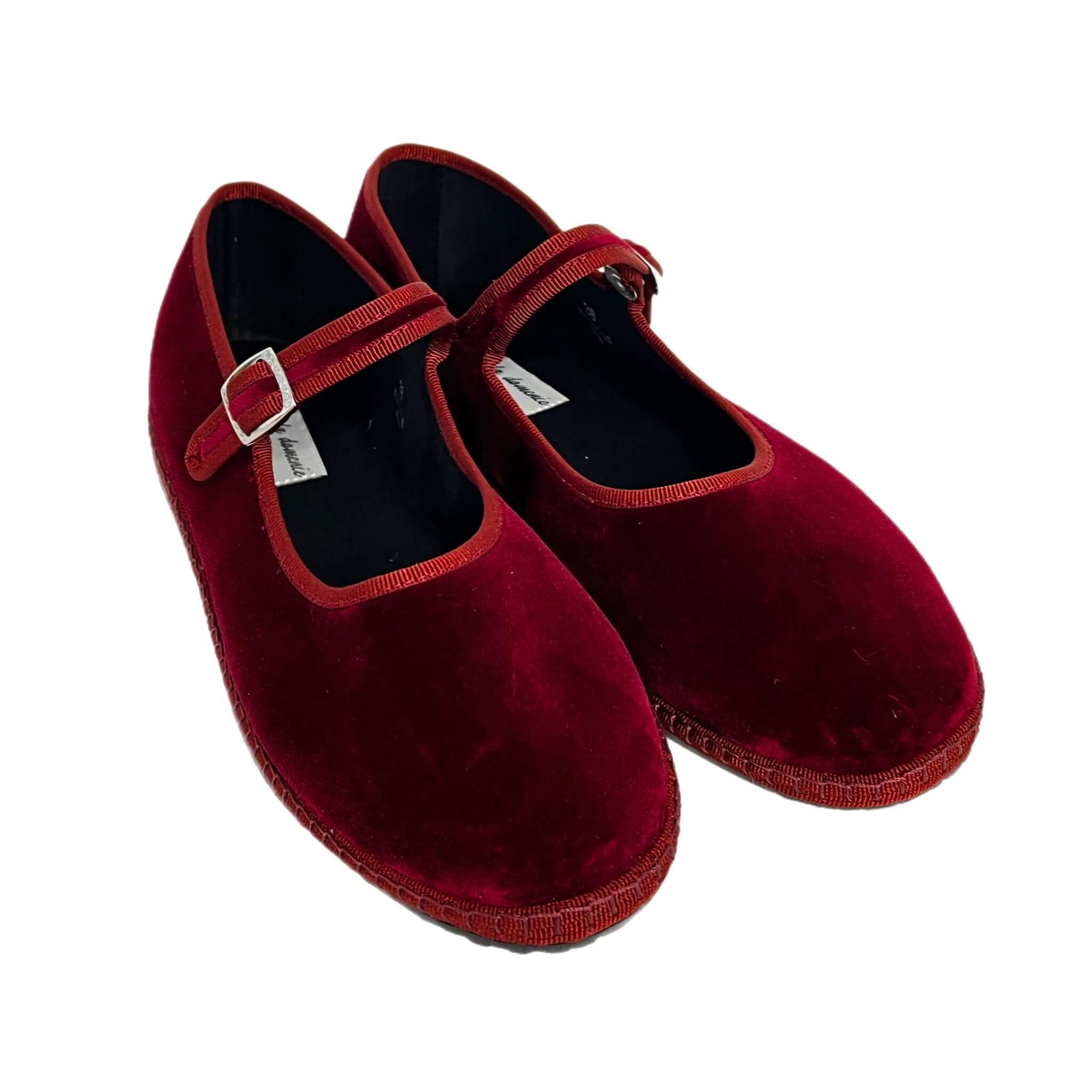 Friulian baby velvet shoes - BORDEAUX