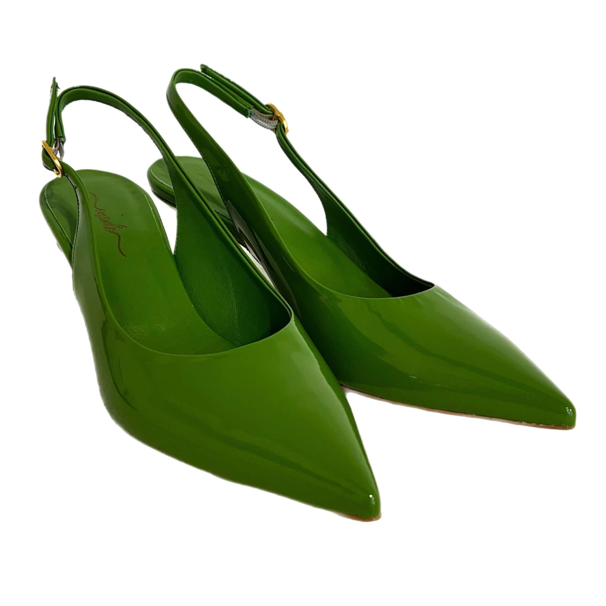 Slingback in vernice